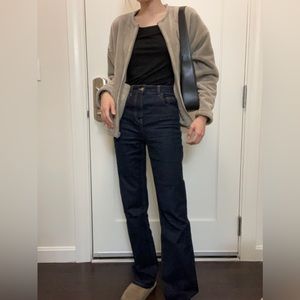 Mango High Rise Bootcut Flare Jeans, Dark Wash, US Size 2